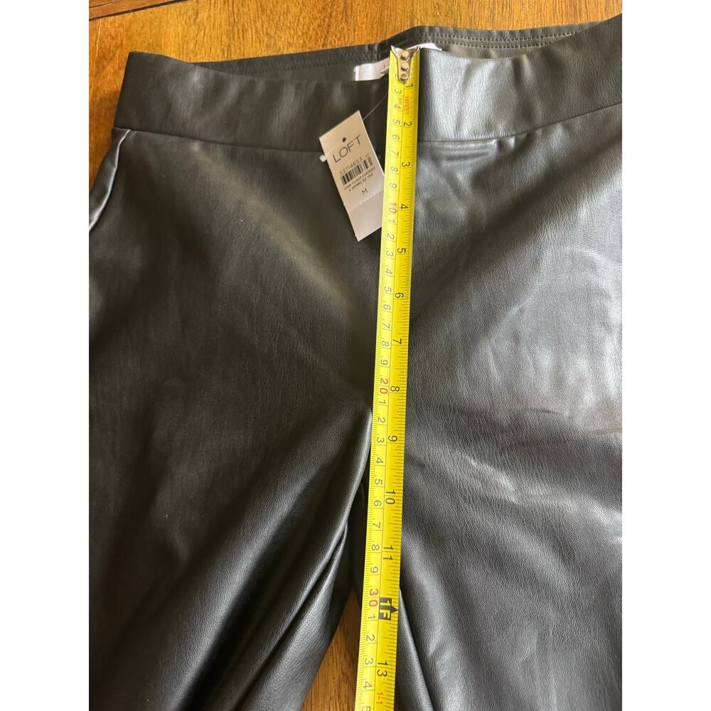 NWT LOFT Black Faux Leather Leggings Pants Womens M Pull On - Picture 8 of 10